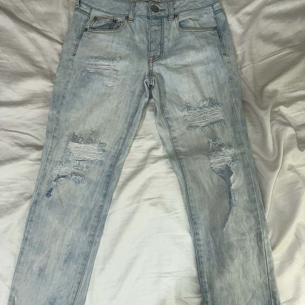 American Eagle Blue Jeans with Faded Wash